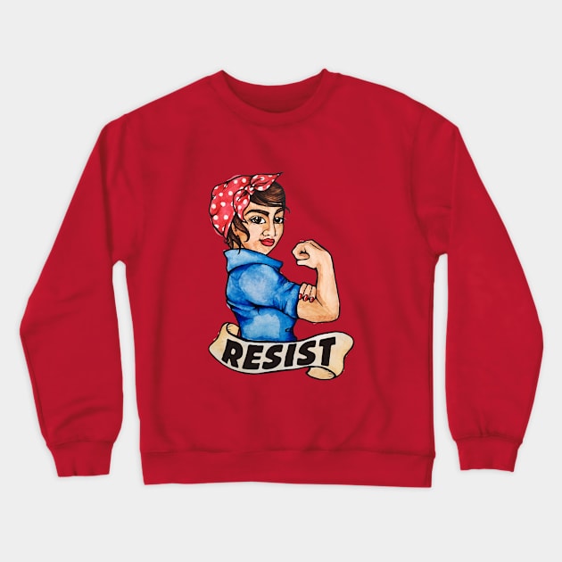 RESIST Crewneck Sweatshirt by bubbsnugg